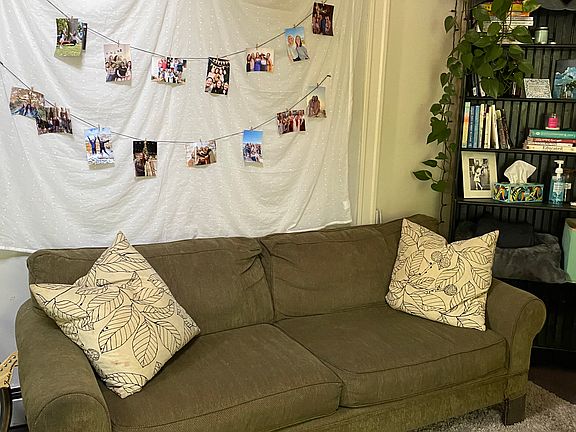 Living room area also has a "cubby" adjacent to this area for coats and storage.