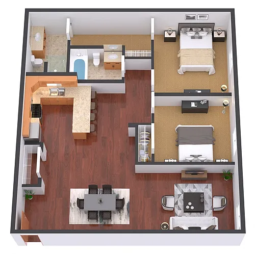 Floor plan 2 Bedroom 2 Bathroom