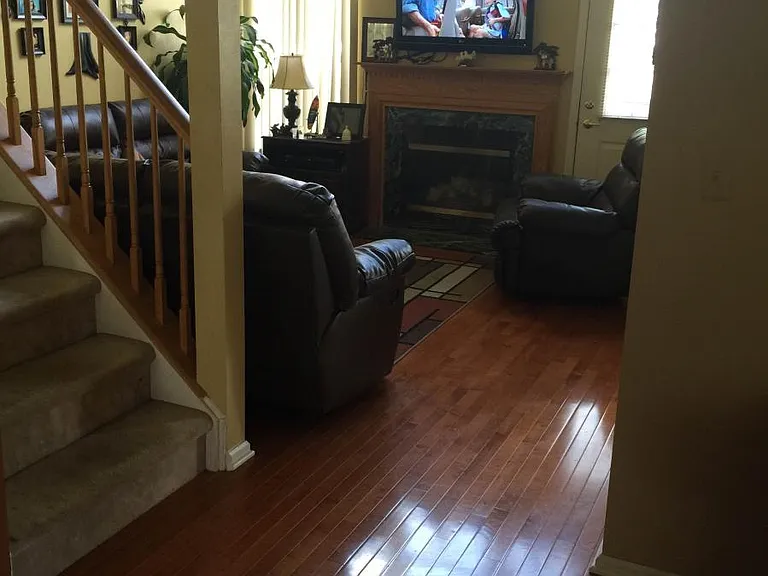Family room with fire place