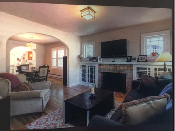 living room looking into dining room