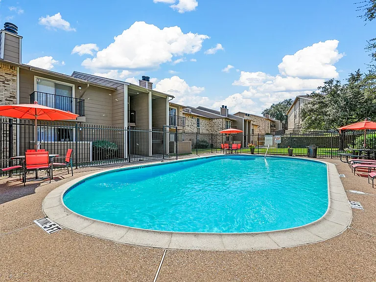 Our sparkling pool and deck area
