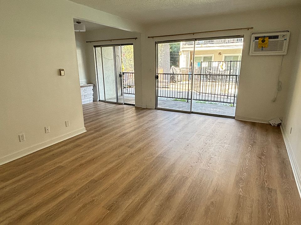 Vinyl flooring throughout the kitchen, living and dining room.