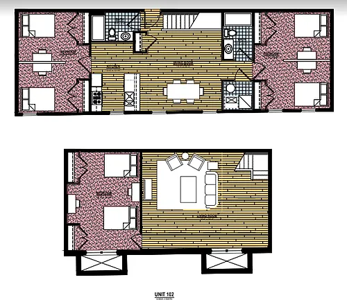 Floor plan 3 Bedroom 2 Bath