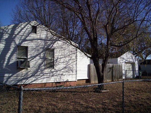 Garage and west side