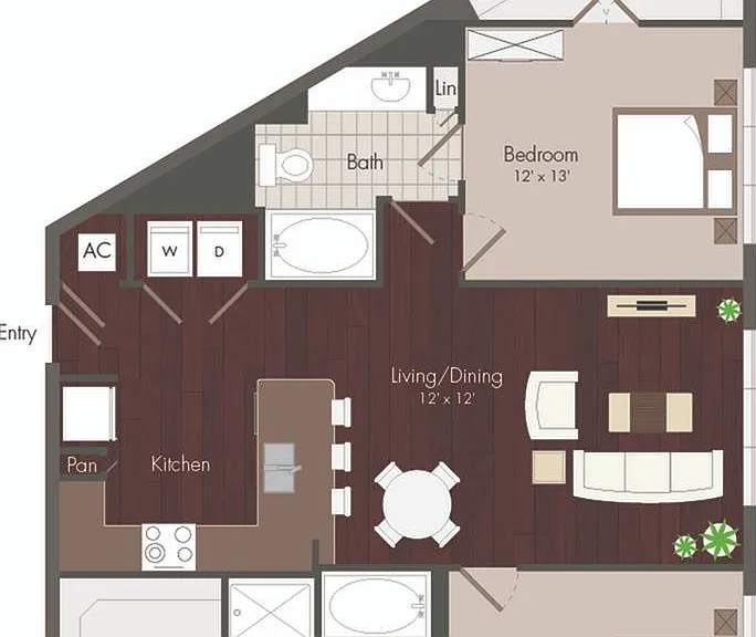 2 Bedroom Floorplan 2 Bedroom Floorplan