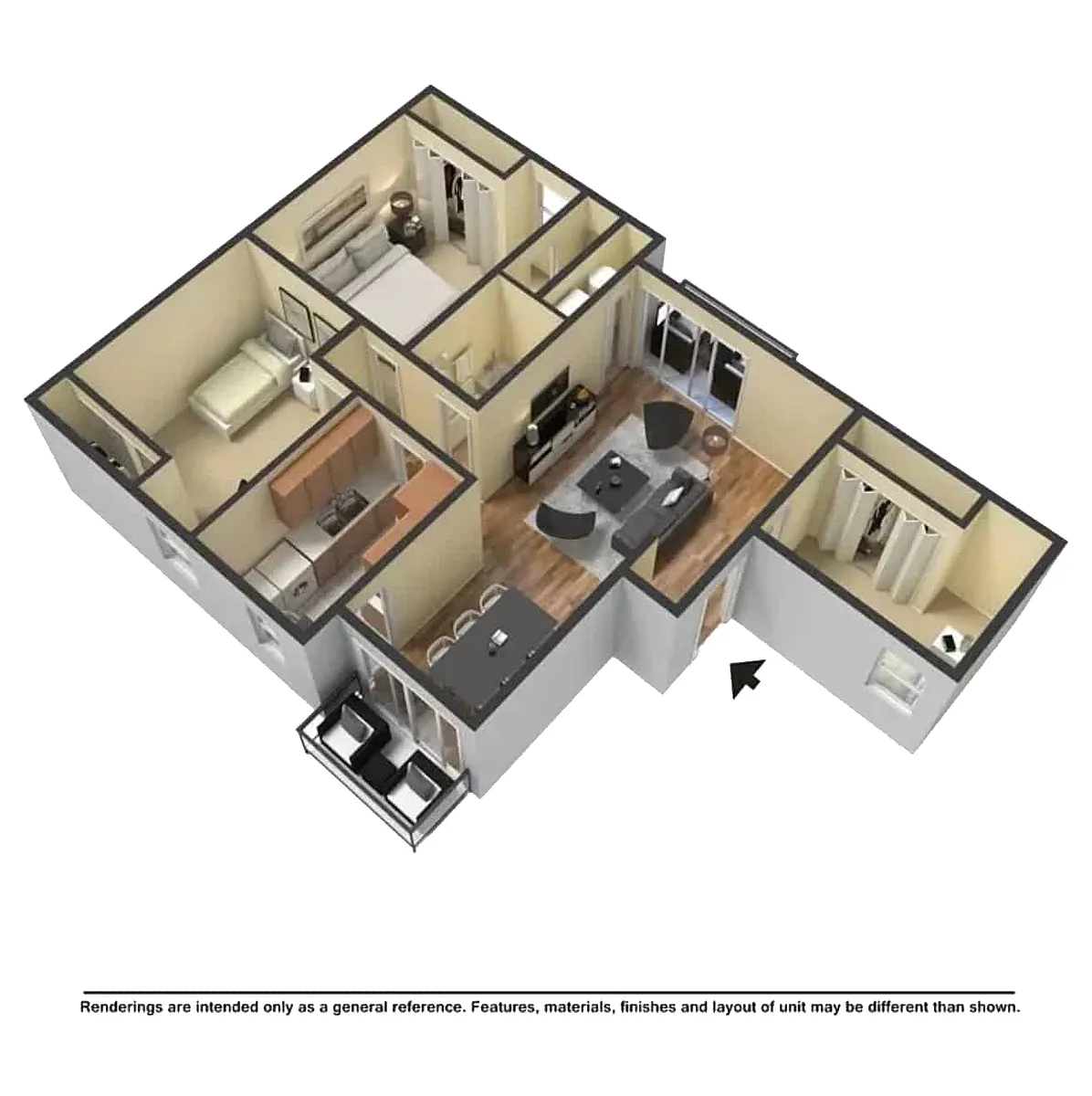 Floor plan 3 Bed, 1.5 Bath