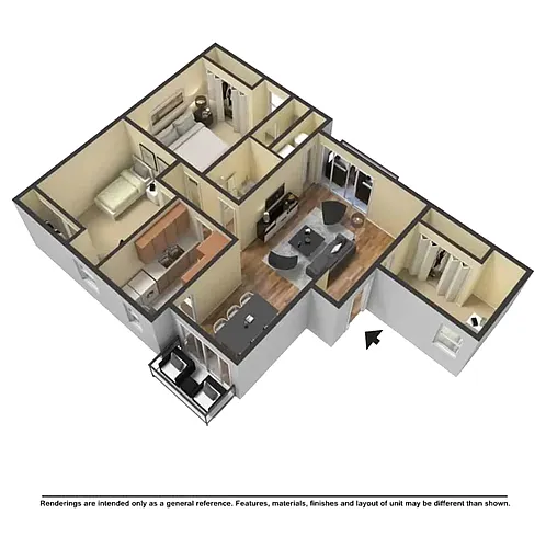Floor plan 3 Bed, 1.5 Bath