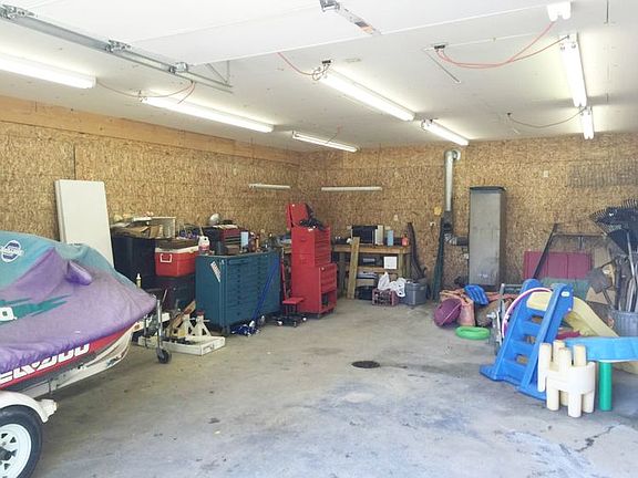 The inside of the pole barn.