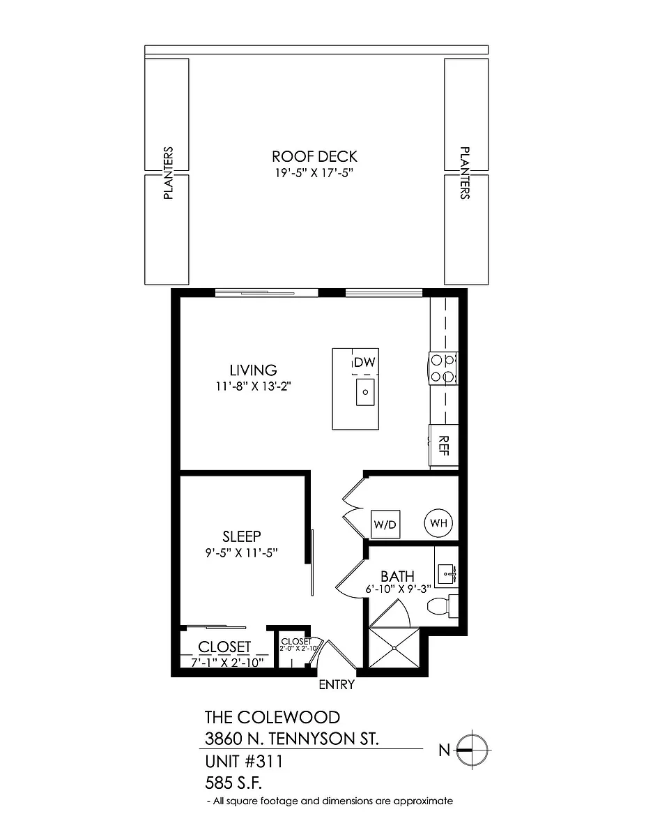 Floor plan Urban 1 Bedroom, 1 Bath