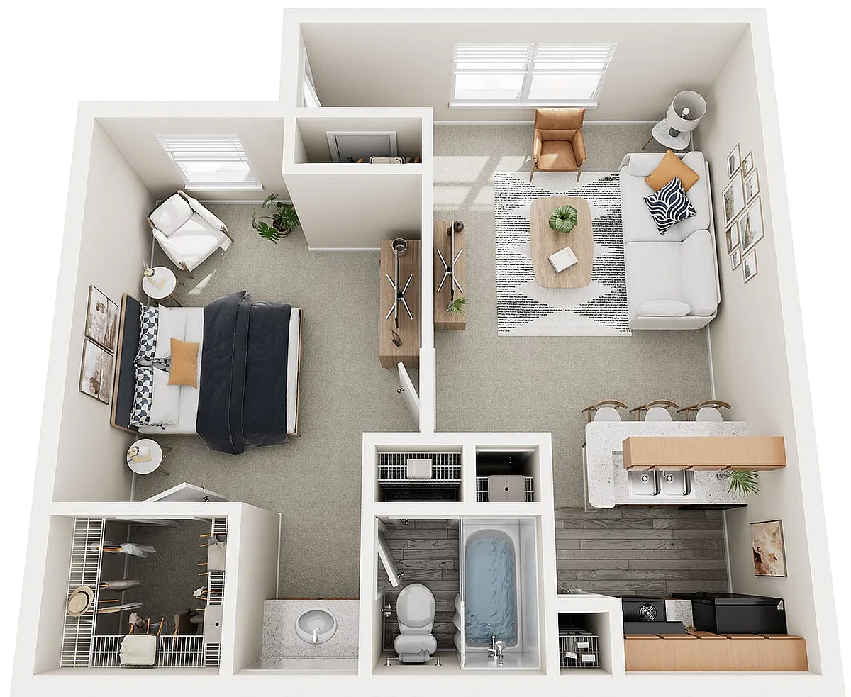 Floor plan A1 One Bedroom