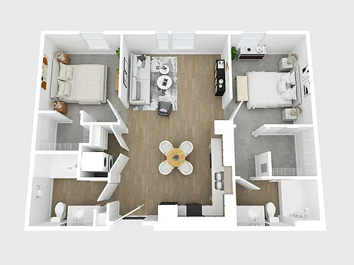 Floor plan 2 Bedroom 2 Bath