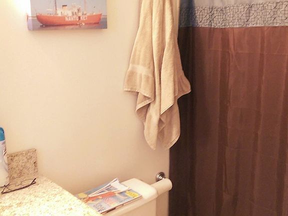 Large bathroom with linen closet