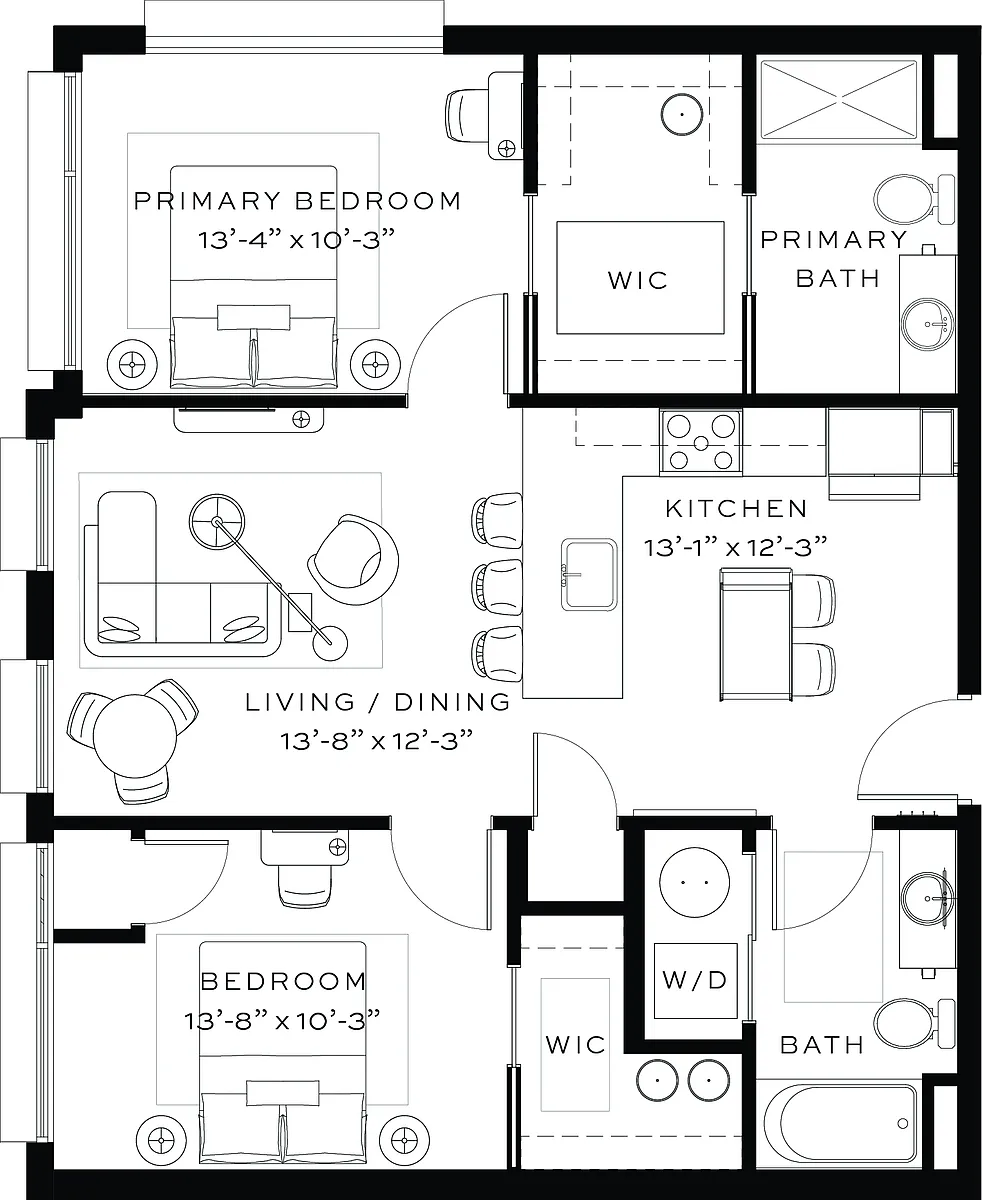 Floor plan Two Bedroom