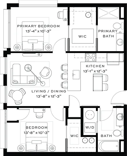 Floor plan Two Bedroom