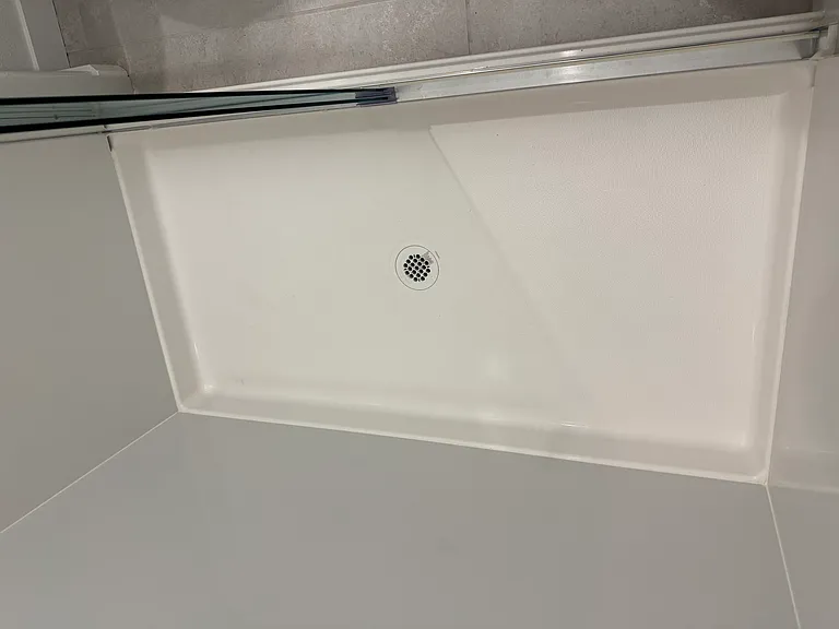 Walk-in shower floor.