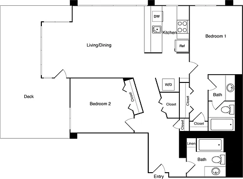Floor plan 2 Bed 309 SE