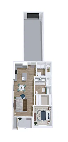 Floor plan 1x1 w/garage Ponderosa