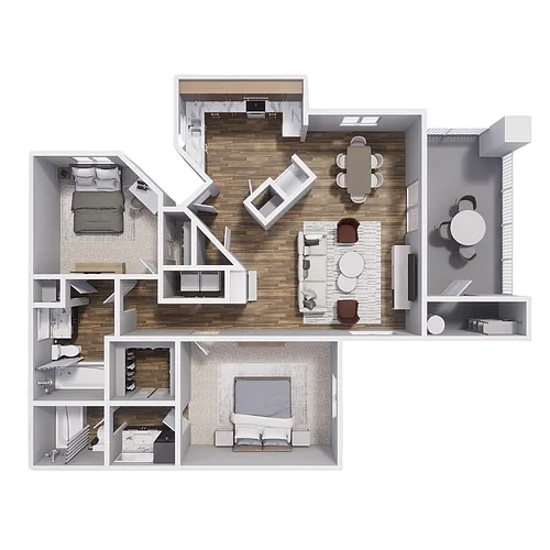 Floor plan 2x2 1004sf MT