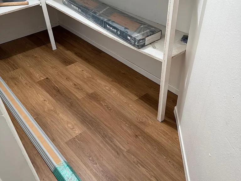 Storage area with new flooring