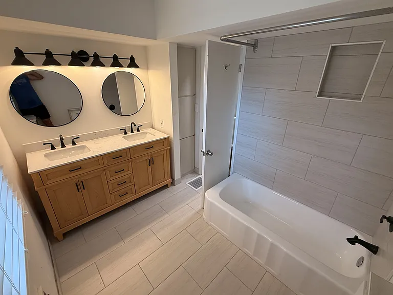 Upstairs bathroom with complete renovation
