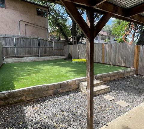 Backyard with turf