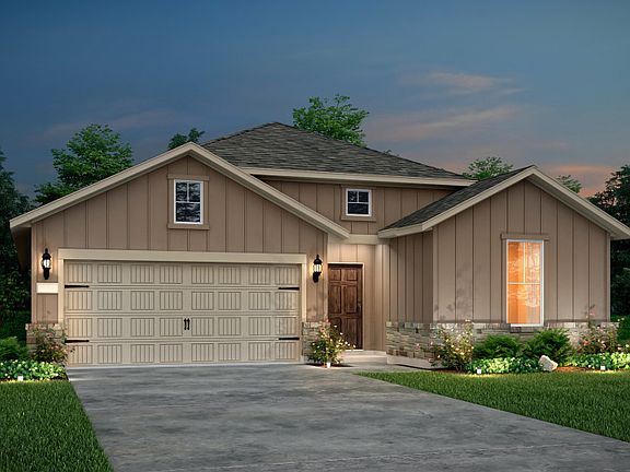 The Orchard, a one-story home with 2-car garage, shown with Home Exterior 38