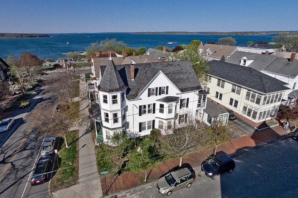 Image of the whole house, and proximity to Casco Bay, which is about a 5-minute walk.