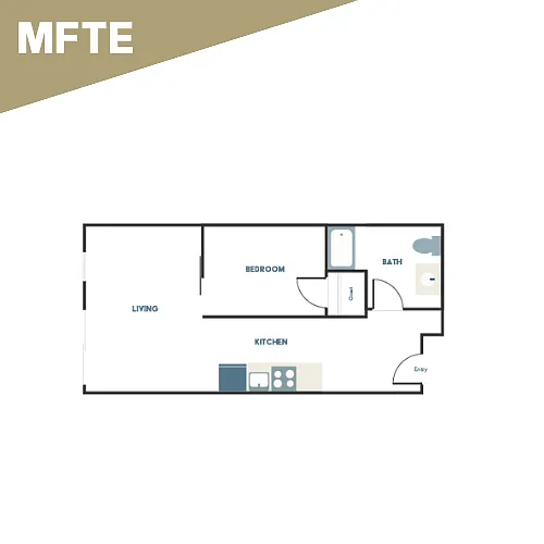 Floor plan 1x1 - B6 - Affordable