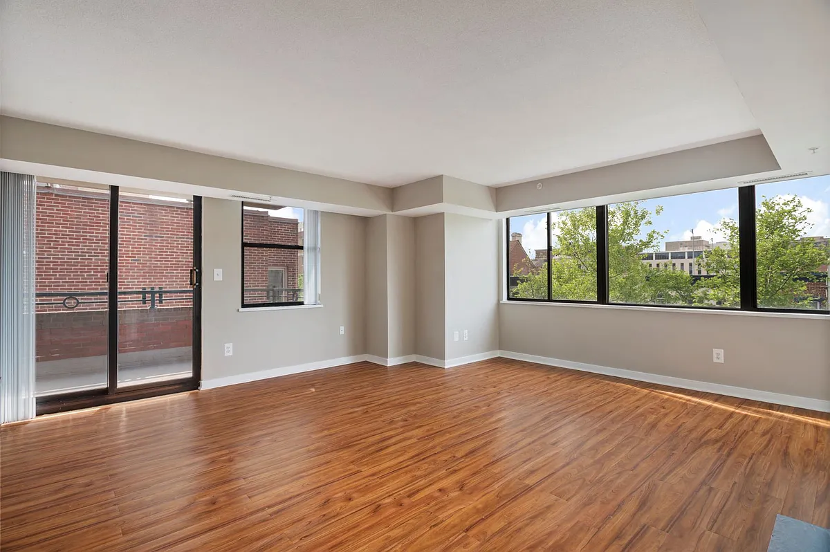 Two-bedroom apartment living area - 1633 Q Apartments