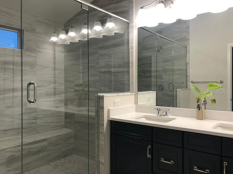 Bedroom level: master bathroom.