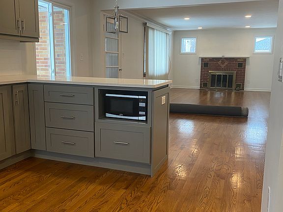 View of living room area from kitchen