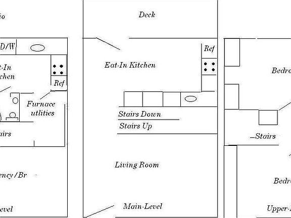 Floor-plan offers a glimpse into the overall layout. 13.5_x 11.5_ Br1 11.5_ x 10_ Br2 13.5_ x 11.5_ Kitchen 13.5_ x 11.5_ Living Room 13.5_ x 11.5_ Studio/Efficiency Br 13.5_ x 9.5_ Lower-level 2nd kitchen **Measurements are approximate**