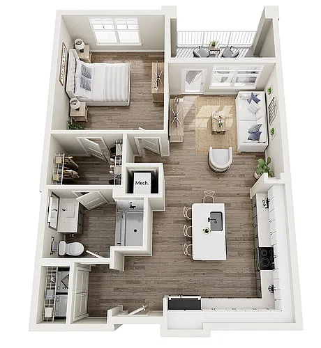 Floor plan A4-Douro 1B/1B 829sf