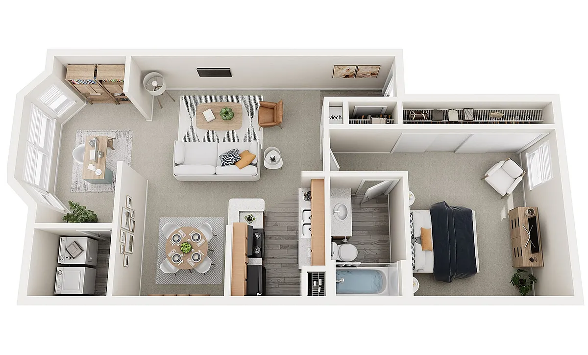 Floor plan A3 One Bedroom with Morning Room