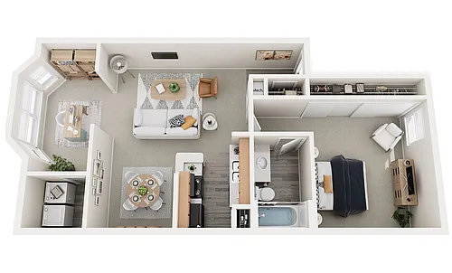 Floor plan A3 One Bedroom with Morning Room