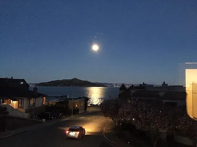 Evening view from picture window