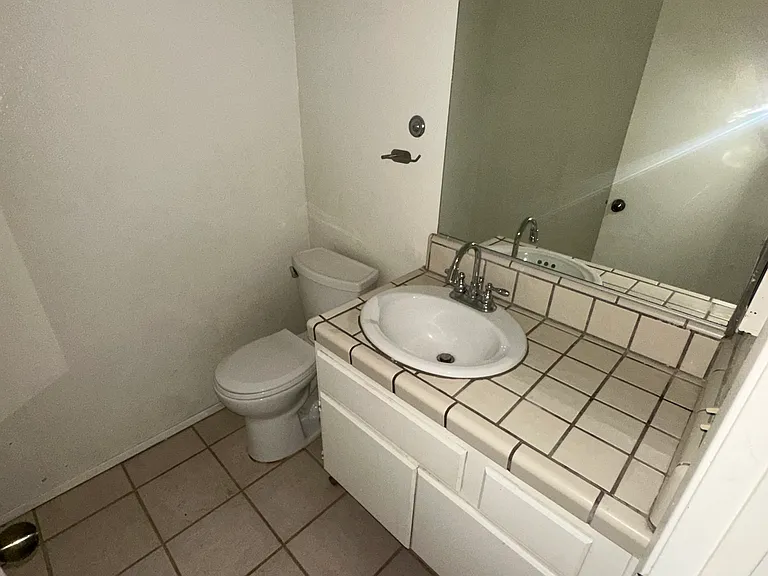 downstairs half bath. faucet lights up in the dark.