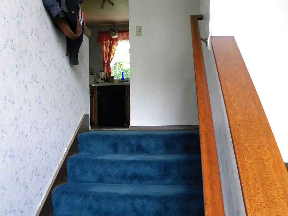 Looking up from front door