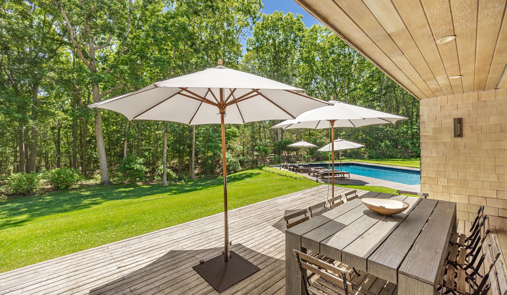 Shaded dining area