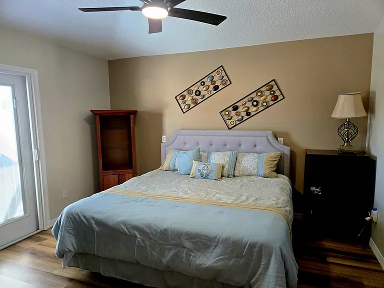 Master bedroom with King size bed