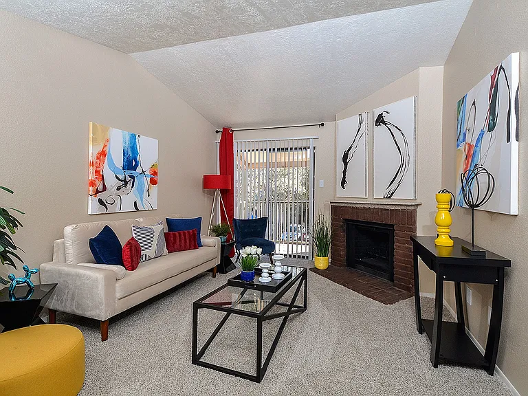 B - Living Room with Fireplace