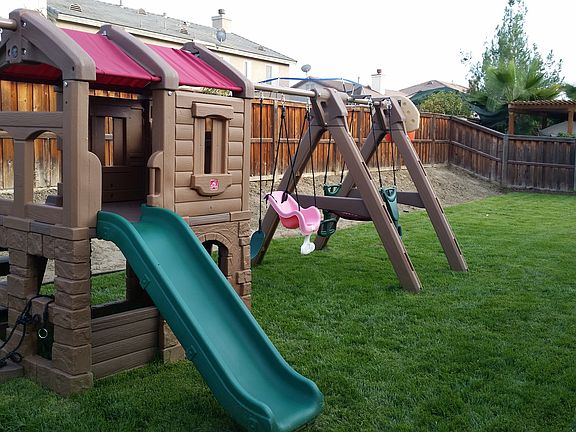 Backyard and swingset