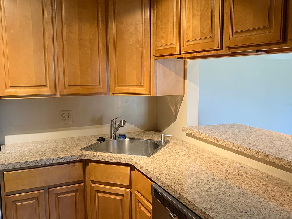 Kitchen with stainless steel sink