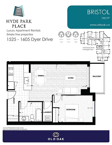 Floor plan 1A Bristol 1 Bed 1 Bath