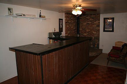 Bsmt Bar & wood stove