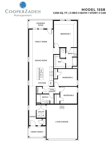 Floor plan 3 Bed 2 Bath