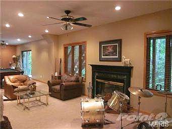 Another view of the lower level family room.