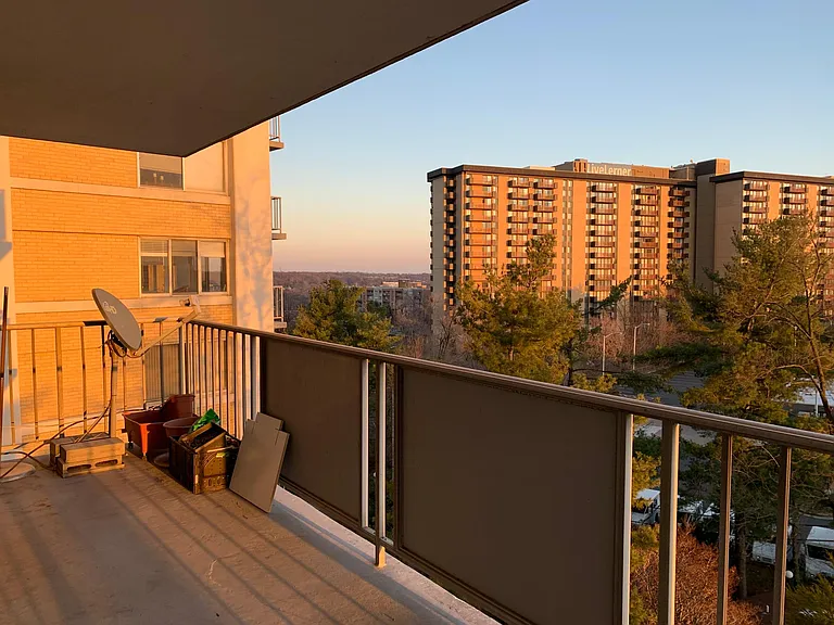 Long balcony view from living