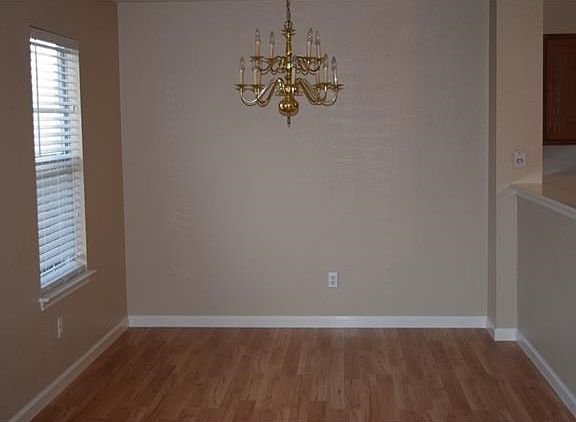 dining area with new flooring