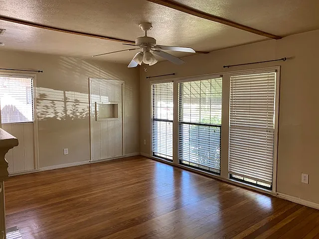 Lots of full length windows in the living room